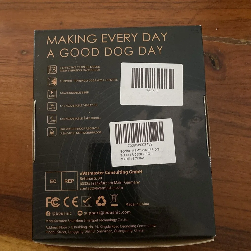 Bousnic RS2A Shock Dog Training Collar with Remote Orange Rechargeable Complete